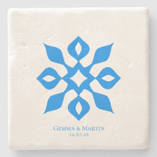 Minimalist Mediterranean Wedding Anniversary Gift Steinuntersetzer