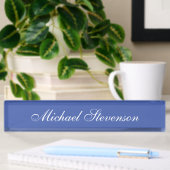 Minimalist Medium Blue Modern Plain Namensplakette
