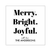 Minimalist Merry Bright Joyful Gummistempel (Prägung)