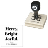 Minimalist Merry Bright Joyful Gummistempel (Stempel)