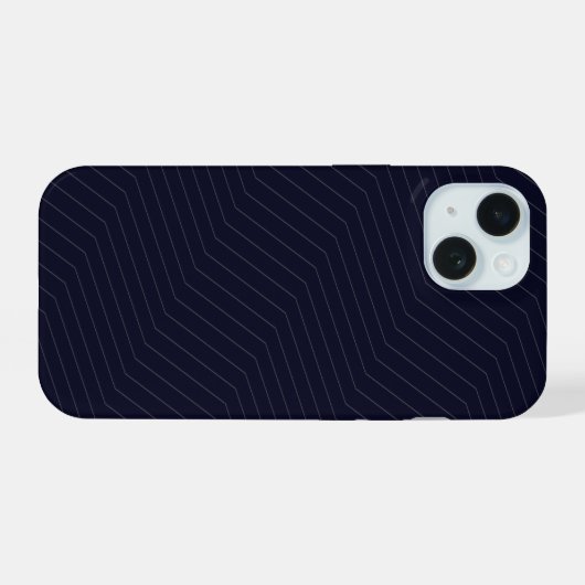 Minimalist Midnight Navy Blue Zig Zag Geometric iPhone 15 Hülle (Rückseite (Horizontal))