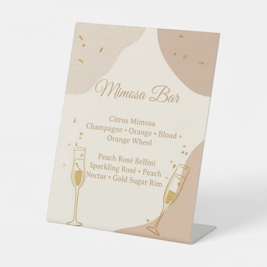 Minimalist Mimosa Bar Sign – Neutral Brunch Sockelschild (Vorderseite)