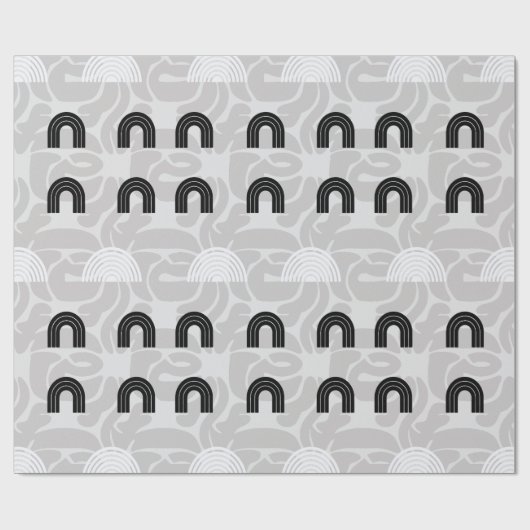 Minimalist Mixed Boho Arches Geschenkpapier (Flach)