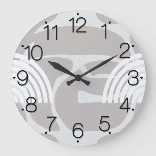 Minimalist Mixed Boho Arches Große Wanduhr (Vorderseite)