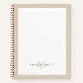Minimalist Mocha Braun Border Monogramm Notizblock (Vorderseite)