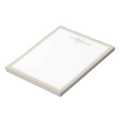 Minimalist Mocha Braun Zwei-Rahmen-Monogramm Notizblock (Rotiert)