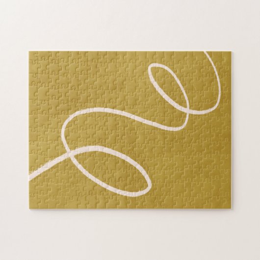 Minimalist Modern Abstract Art in Yellow Gold Puzzle (Horizontal)