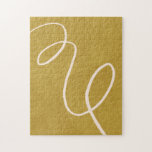 Minimalist Modern Abstract Art in Yellow Gold Puzzle<br><div class="desc">This unique puzzle features a minimalist modern abstract art design in goldenrod yellow.</div>