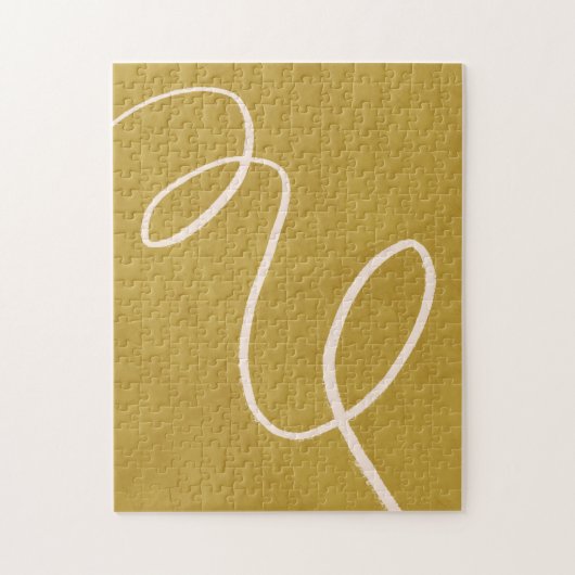 Minimalist Modern Abstract Art in Yellow Gold Puzzle (Vertikal)