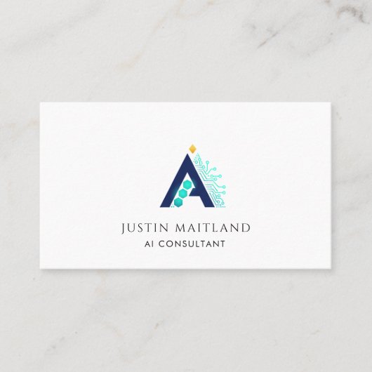 Minimalist Modern AI Consultant Business Card Visitenkarte (Vorderseite)