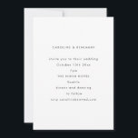 Minimalist Modern Autumn Black White Wedding Einladung<br><div class="desc">A simple wedding invitation with sans serif typography in black and white.</div>