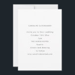 Minimalist Modern Autumn Black White Wedding Einladung<br><div class="desc">A simple wedding invitation with sans serif typography in black and white.</div>