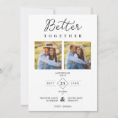 Minimalist Modern Better Together Quote 3 Photos Save The Date (Vorderseite)