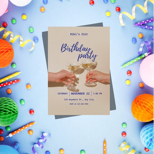 Minimalist Modern Birthday Party Invitation Einladung