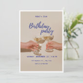 Minimalist Modern Birthday Party Invitation Einladung (Stehend Vorderseite)