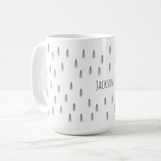 Minimalist Modern Black and White – Custom Coffee  Kaffeetasse (Vorderseite Links)