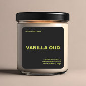 Minimalist modern black green luxury candle  quadratischer aufkleber