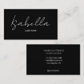 Minimalist Modern Black Lash Artist Visitenkarte (Vorne/Hinten)
