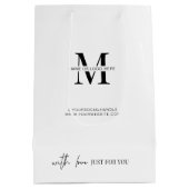 Minimalist Modern Branded Business Logo Monogram Mittlere Geschenktüte (Rückseite)
