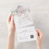 Minimalist Modern Chic Script Elegant Wedding All In One Einladung (Abreißtisch)