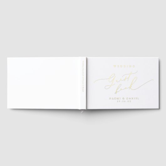 Minimalist Modern Chic Script Elegant Wedding Gästebuch (Voll)