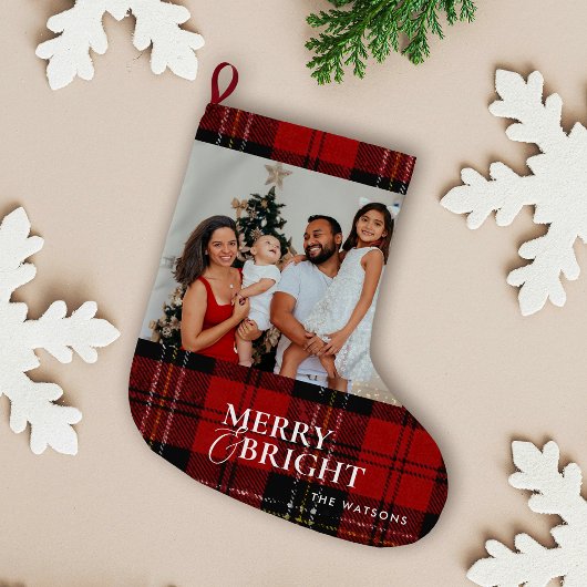 Minimalist Modern Classic Family Photo  Großer Weihnachtsstrumpf