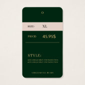 Minimalist Modern Clothing Price Tag (Rückseite)