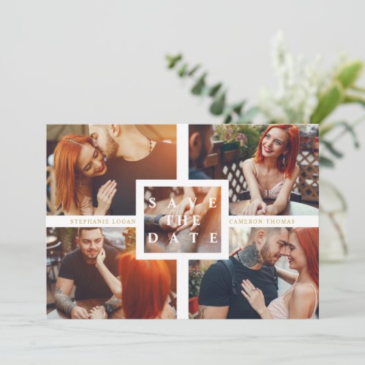 Minimalist Modern Collage 5 Custom Photos (Stehend Vorderseite)