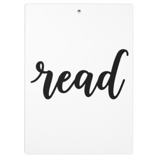 Minimalist Modern Cursive "read" Calligraphy Klemmbrett (Rückseite)