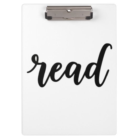 Minimalist Modern Cursive "read" Calligraphy Klemmbrett (Vorderseite)