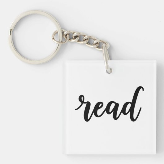 Minimalist Modern Cursive "read" Calligraphy Schlüsselanhänger (Vorderseite)
