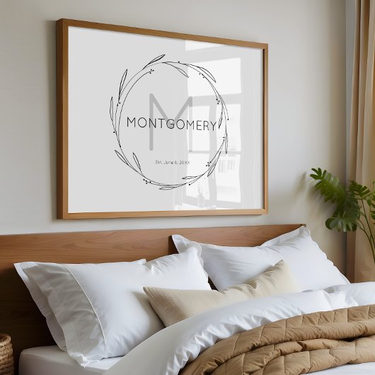 Minimalist Modern Custom Name Sign Wedding Gift Poster