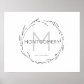 Minimalist Modern Custom Name Sign Wedding Gift Poster (Vorne)