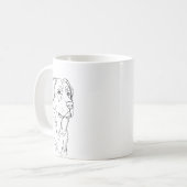 Minimalist Modern Dog Line Art Drawing Kaffeetasse (Vorderseite Links)