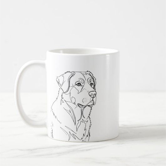 Minimalist Modern Dog Line Art Drawing Kaffeetasse (Links)