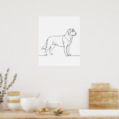Minimalist Modern Dog Line Art Drawing Poster (Küche)