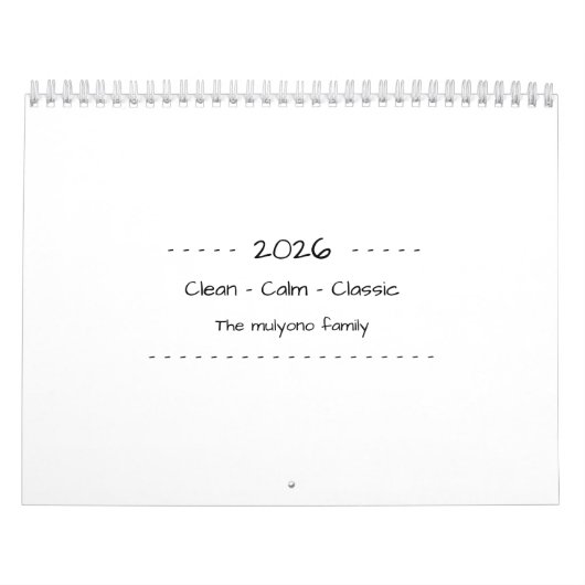Minimalist Modern Elegant 2026 Calendar Kalender (Titelbild)