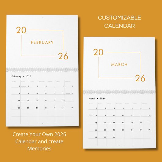 Minimalist Modern Elegant 2026 Calendar Kalender