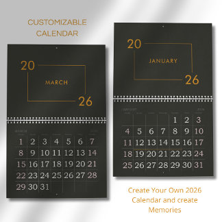 Minimalist Modern Elegant 2026 Calendar Kalender