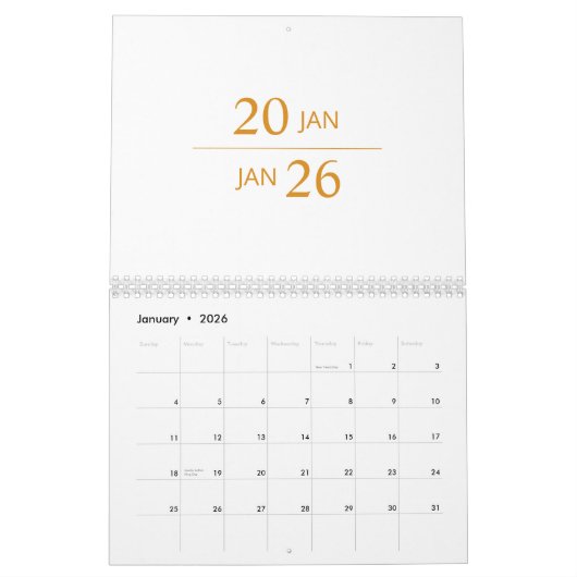 Minimalist Modern Elegant 2026 Calendar Kalender (Jan 2026)