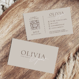 Minimalist Modern Elegant Beige Neutral Visitenkarte