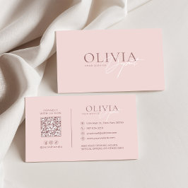 Minimalist Modern Elegant Blush Pink Neutral Visitenkarte