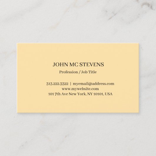Minimalist Modern Elegant Business Card Visitenkarte (Vorderseite)