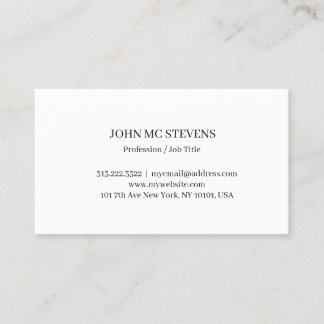 Minimalist Modern Elegant Business Card Visitenkarte