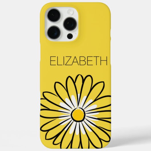 Minimalist Modern Elegant Daisy flower and text Case-Mate iPhone Hülle (Rückseite)