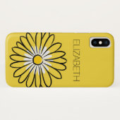 Minimalist Modern Elegant Daisy flower and text Case-Mate iPhone Hülle (Rückseite (Horizontal))