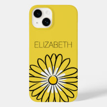 Minimalist Modern Elegant Daisy flower and text