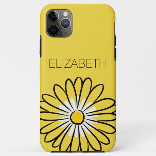 Minimalist Modern Elegant Daisy flower and text Case-Mate iPhone Hülle (Rückseite)
