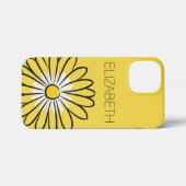 Minimalist Modern Elegant Daisy flower and text iPhone Hülle (Rückseite (Horizontal))