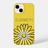 Minimalist Modern Elegant Daisy flower and text iPhone Hülle (Rückseite)